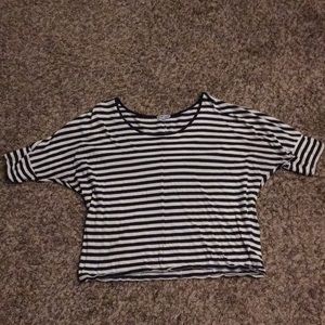 Express Navy Striped Top